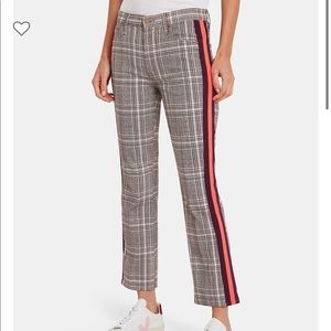 Mother Insider Plaid Ankle Jeans